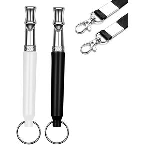 2 Pack Dog Whistle, Dog Whistle to Stop Barking Neighbors Dog, Adjustable Ultrasonic Silent Dog Whistle, Professional Recall Dog Training Whistles with Lanyard