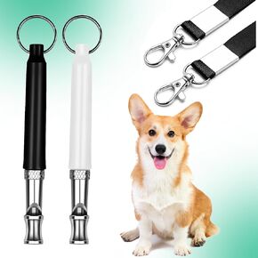 Dog Whistle to Stop Barking, 2Pack Ultrasonic Dog Whistles, Recall Dog Training Whistles with Lanyard for Small Medium Large Dogs