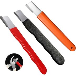 3 Pcs Garden Tool Blade Sharpener, Pocket Blade Sharpener for Garden Pruner/Pocket Knives, Orange+Black+Red