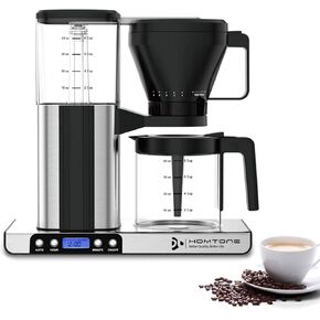 Homtone 8-Cup Coffee Maker, Programmable Coffee Brewer, Fast Brew Drip Coffee Maker with Glass Carafe, LCD Screen, Adjustable Brewing Strength, 2-Hour Keep Warm, Auto Shut-Off