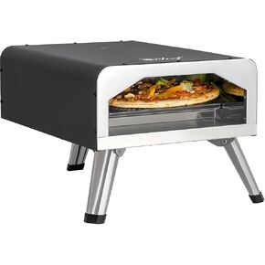 Deco Chef Electric Pizza Oven, 12-Inch Ceramic Stone and Grill, 1800W, Bakes up to 750 Degrees for Countertop Artisan Style Pizza, 13" Double Wall Stainless Steel, Indoor & Portable Outdoor Pizza Oven