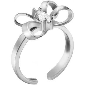 Dainty Butterfly Ring for Women, Sterling Silver Bowtie Ring CZ Eternity Bands Promise Ring for Teen Girls Gold Wedding Ring Adjustable Size in Kuwait