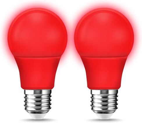 LED Red Light Bulbs 60W Equivalent, A19 LED E26 Base Color Light Bulb, 9W Red LED Lights for Porch, Sleep Night Bulbs Home Lighting Christmas Decoration, Party, Bars, Holiday Lighting, 2 Pack in Saudi Arabia