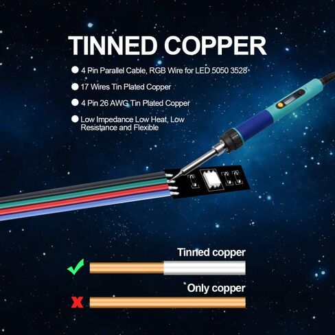 كابل تمديد سلك RGB 100FT 26AWG 4 دبوس 4 ألوان، سلك كهربائي 26 AWG Led لشريط RGB LED 5050 3528، سلك تمديد شريط LED 26 مقياس لإضاءة شريط شريط LED in Kuwait
