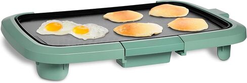 COOK WITH COLOR Electric Griddle 1200W, Nonstick Surface for Pancakes, Burgers, Eggs & More, Removable Temperature Control, Slide-Out Drip Tray, 10" x 16" Cooking Area, Black in Kuwait