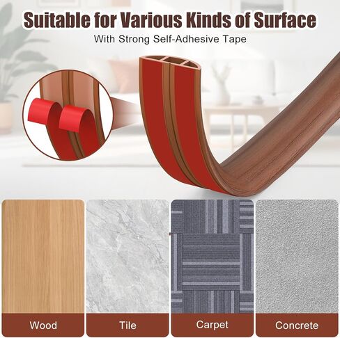 Eapele Floor Cord Cover 6 ft, Wood Brown Floor Cable Cover Self Adhesive Cable Protector, Prevent Trip Hazard for Home Office or Outdoor Settings, Cable Cavity 0.47" (W) x 0.27" (H) in Saudi Arabia