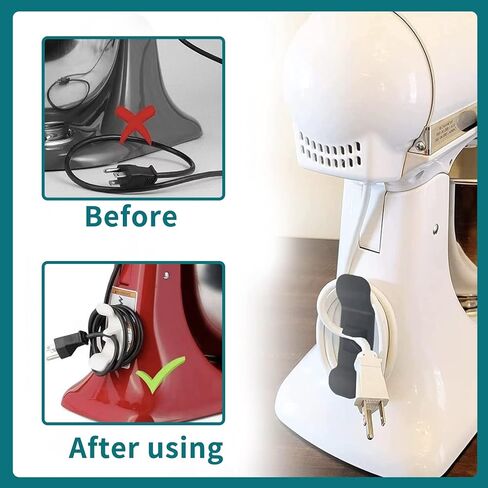 4 عبوات من منظم الأسلاك لأجهزة المطبخ، غلاف مرتب لخلاط سلك، منظم كابلات للخلاط، صانع القهوة، مقلاة الهواء، طنجرة الضغط (2 أبيض + 2 رمادي) in Kuwait