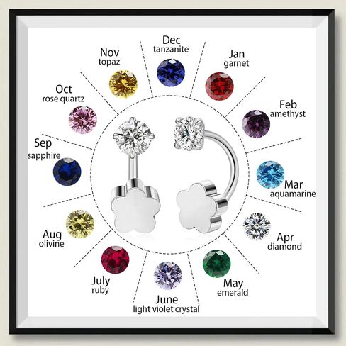 Tiny 3mm Birthstone Earrings Small Huggie Half Hoop Earrings with Flower Flat Back for Women Girls，G23 Hypoallergenic Minimalist Tiny Cartilage Earring (Gold, October- Pink Tourmaline) in Kuwait