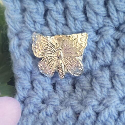 Pewter Butterfly Scarf Pin - Magnetic Back Closure No holes in Clothes - Gift Packaged Included - Small Gift for Friends, Teachers, Coworkers - Handcrafted in USA in Saudi Arabia