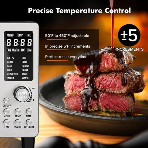 Nuwave Bravo Pro Smart Air Fryer Toaster Oven Combo، كونترتوب فرن حراري Airfryer، وظائف 12 في 1 مع تقنية أسرع وحتى هش، 1800 واط، 50-450 درجة فهرنهايت، خالية من PFAS، 21QT، قرفة in Saudi Arabia