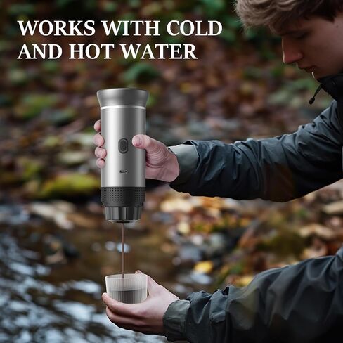 Zcyge Portable Coffee Maker Espresso Machines, Mini Travel Camping Coffee Makers, Battery Portable Espresso Self-Heating Car Coffee Maker With Ground Coffee & NS Capsule in Saudi Arabia