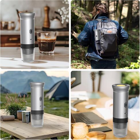 Zcyge Portable Coffee Maker Espresso Machines, Mini Travel Camping Coffee Makers, Battery Portable Espresso Self-Heating Car Coffee Maker With Ground Coffee & NS Capsule in Saudi Arabia