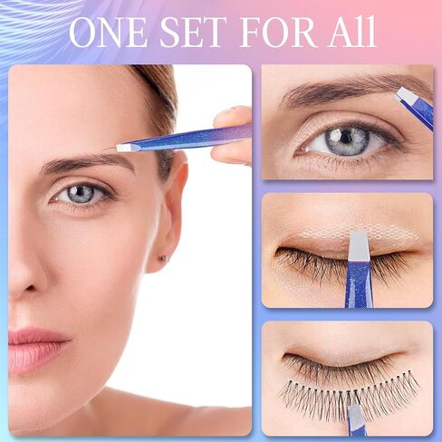 Tweezer Set for Women - Professional Precision Tweezers for Eyebrows, Facial Hair, Ingrown Hairs - Travel Grooming Kit, Stocking Stuffer in Saudi Arabia