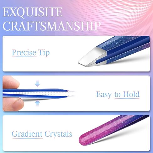 Tweezer Set for Women - Professional Precision Tweezers for Eyebrows, Facial Hair, Ingrown Hairs - Travel Grooming Kit, Stocking Stuffer in Saudi Arabia