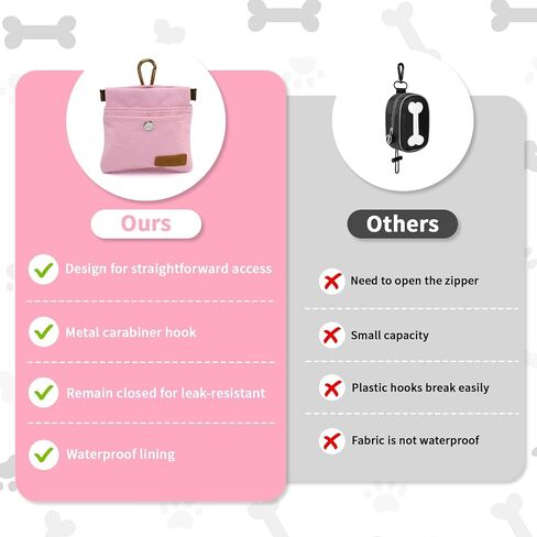 Dog Treat Pouch, Hand Free Dog Training Treat Bag with Carabiner & Magnetic Buckle, Auto Closing Dog Walking Bag for Puppy Travel or Outdoor Use, Pet Feed Snack Reward Pocket, Black in Saudi Arabia