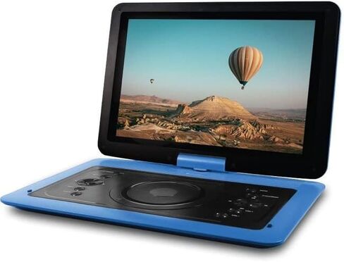 مشغل DVD محمول مقاس 14 بوصة للسيارة والسفر مع شاشة دوارة عالية الدقة 1280x800 وبطارية قابلة لإعادة الشحن وتشغيل USB/sd وسماعات رأس وجهاز تحكم عن بعد وحقيبة حمل، أرجواني in Kuwait