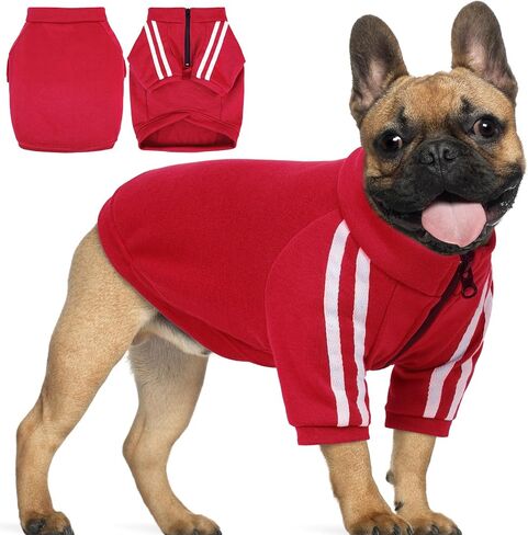 PUMYPOREITY Dog Hoodie for French Bulldog, Pullover Stretchy Dog Hoodies for Frenchie, Soft Dog Sweatshirts, Frenchie Clothes for Cold Weather, Blue, XL in Saudi Arabia