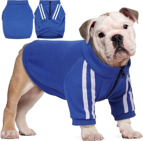 PUMYPOREITY Dog Hoodie for French Bulldog, Pullover Stretchy Dog Hoodies for Frenchie, Soft Dog Sweatshirts, Frenchie Clothes for Cold Weather, Blue, XL in Saudi Arabia