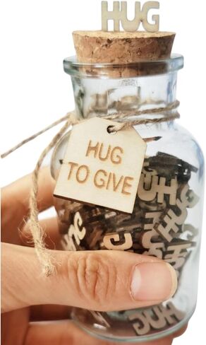 Hug to Give,Jar of Hug Gag Gifts Hug Wooden Cutout Letter Piece Bad Mood Vent Spoof Valentine's Day Birthday Anniversary fathers' day gifts(Hug To Give) in Saudi Arabia
