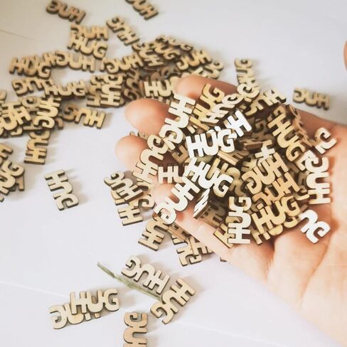 Hug to Give,Jar of Hug Gag Gifts Hug Wooden Cutout Letter Piece Bad Mood Vent Spoof Valentine's Day Birthday Anniversary fathers' day gifts(Hug To Give) in Saudi Arabia