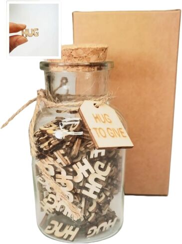 Hug to Give,Jar of Hug Gag Gifts Hug Wooden Cutout Letter Piece Bad Mood Vent Spoof Valentine's Day Birthday Anniversary fathers' day gifts(Hug To Give) in Saudi Arabia
