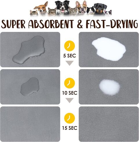 ZooZoo Pet Feeding Mat for Dog & Cat, Cat Food Mat Dog Mat for Food and Water Bowl, Absorbent Pet Placemat, No Stains Quick Dry Cat Dog Supplies Pet Water Dispenser Mat for Messy Drinkers, Cat Paw in Saudi Arabia