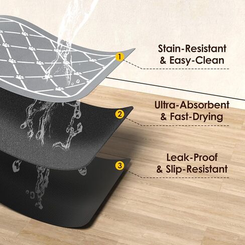 ZooZoo Pet Feeding Mat for Dog & Cat, Cat Food Mat Dog Mat for Food and Water Bowl, Absorbent Pet Placemat, No Stains Quick Dry Cat Dog Supplies Pet Water Dispenser Mat for Messy Drinkers, Cat Paw in Saudi Arabia