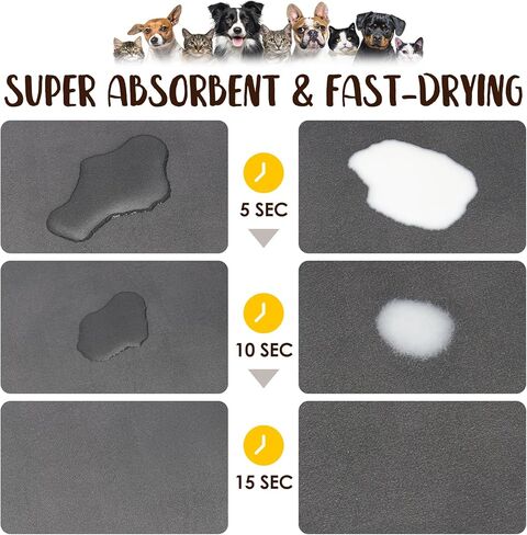 ZooZoo Pet Feeding Mat for Dog & Cat, Cat Food Mat Dog Mat for Food and Water Bowl, Absorbent Pet Placemat, No Stains Quick Dry Cat Dog Supplies Pet Water Dispenser Mat for Messy Drinkers, Cat Paw in Saudi Arabia
