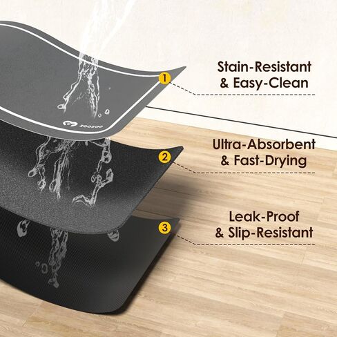 ZooZoo Pet Feeding Mat for Dog & Cat, Cat Food Mat Dog Mat for Food and Water Bowl, Absorbent Pet Placemat, No Stains Quick Dry Cat Dog Supplies Pet Water Dispenser Mat for Messy Drinkers, Cat Paw in Saudi Arabia
