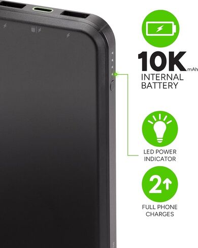 Mophie powerstation prime10 - Portable Power Bank with 10,000mAh Internal Battery, 18W USB-C PD Fast Charging, Charge 3 Devices Simultaneously, LED Power Indicator - Geo Purple in Saudi Arabia