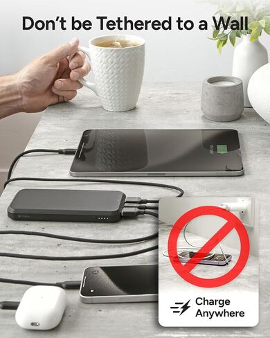 Mophie powerstation prime10 - Portable Power Bank with 10,000mAh Internal Battery, 18W USB-C PD Fast Charging, Charge 3 Devices Simultaneously, LED Power Indicator - Geo Purple in Saudi Arabia