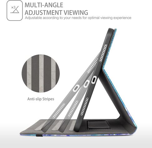 iPad Air 13 inch Case M2 2024, iPad Pro 12.9 6th/5th/4th/3rd Generation Case with Pencil Holder Multi-Angle View Adjustable Stand Shockproof with Pocket/Hand Strap/Auto Wake Sleep, Bookshelf Cat in Kuwait