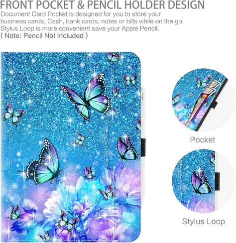 iPad Air 13 inch Case M2 2024, iPad Pro 12.9 6th/5th/4th/3rd Generation Case with Pencil Holder Multi-Angle View Adjustable Stand Shockproof with Pocket/Hand Strap/Auto Wake Sleep, Bookshelf Cat in Kuwait