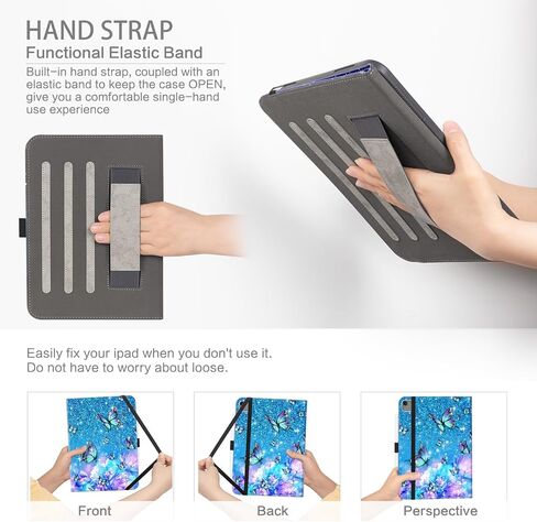 iPad Air 13 inch Case M2 2024, iPad Pro 12.9 6th/5th/4th/3rd Generation Case with Pencil Holder Multi-Angle View Adjustable Stand Shockproof with Pocket/Hand Strap/Auto Wake Sleep, Bookshelf Cat in Kuwait