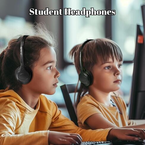 20 Pack Class Set Headphones for Kids Students School Classroom Headphones Bulk Earphones Adjustable with 3.5 mm Jack for Library Children Adults(006 Black Headphones) in Saudi Arabia