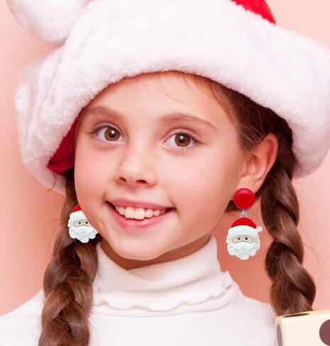 Christmas Clip On Earrings Holiday Earrings For Girls Women, Gingerbread Earrings, Christmas Tree Earrings, Santa Earrings, Jingle Bell Earrings, Snowman Earrings for Kids, Dangle Earrings For in Saudi Arabia
