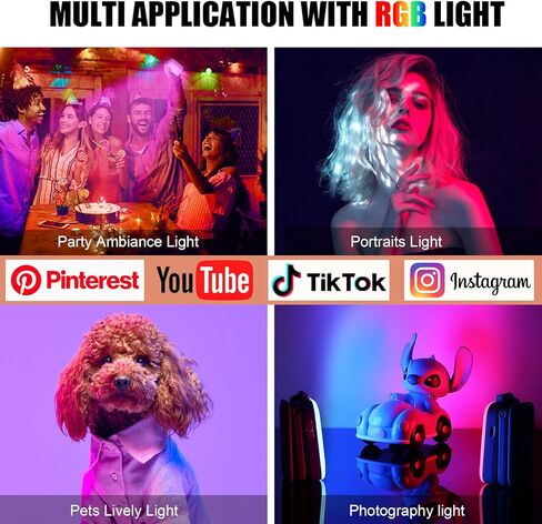 Selfie Light for iPhone, Evershop Rechargeable RGB Video Ring Light for Phone with CRI95 Adjustable Brightness, Portable Phone Light Perfect for Selfies, Videos, Photography, Makeup, TikTok,YouTube in Saudi Arabia