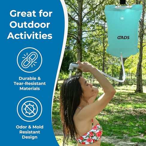 Portable Hair Washing Station, 2.5 GL Bedside Shower Water Bag for Hair Washing in Bed, Use with Inflatable Shampoo Basin, Inflatable Hair Washing Basin, Inflatable Bathtub - Blue in Saudi Arabia