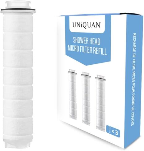 High Pressure Micro Filter Shower Head, Soften Hard Water, Easy Installation,Universal Fit, Eco-Friendly, Visible Filter, Made in Korea (Uniquan Shower Head Micro Filter Refill (3pcs)) in Saudi Arabia