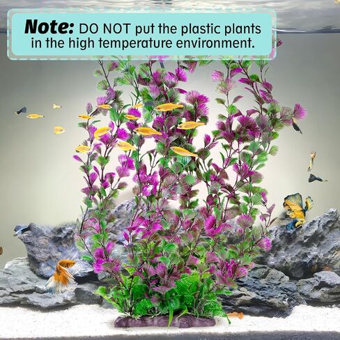 Hamiledyi Aquarium Plastic Plants Aquarium Decor Artificial Fish Tank Plants,Tall Fish Tank Decorations, Extra Large Aquarium Plant 20.4-inch Tall,1PCS in Saudi Arabia