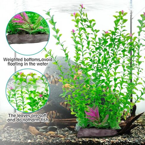 Hamiledyi Aquarium Plastic Plants Aquarium Decor Artificial Fish Tank Plants,Tall Fish Tank Decorations, Extra Large Aquarium Plant 20.4-inch Tall,1PCS in Saudi Arabia