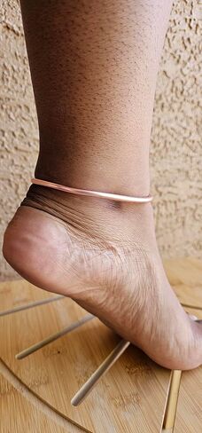 Beaditwearitloveit أساور من النحاس الخام النقي، خلخال وأساور قابلة للتعديل وقابلة للتكديس، مجوهرات من النحاس الخام (خلخال كبير 10.5 بوصة) in Kuwait