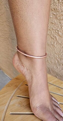 Beaditwearitloveit Pure Raw Copper Cuff Bangles, Adjustable Stackable Anklets and Bracelets, Raw Copper Jewelry (10.5in Large Anklet) in Saudi Arabia
