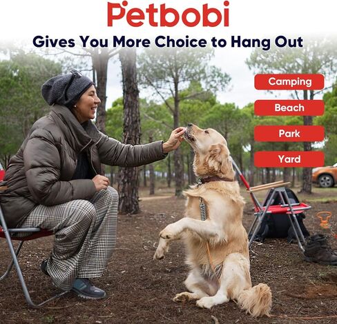 كابل ووتاد ربط الكلاب من بيتبوبي - كابل عالي التحمل بطول 30 قدمًا مزود بزنبرك، خالٍ من التشابك، ووتد أرضي مقاس 16 بوصة مع حقيبة حمل، مثالي لشاطئ التخييم في الفناء، يناسب الكلاب الصغيرة والمتوسطة والكبيرة التي يصل وزنها إلى 120 رطلًا in Kuwait