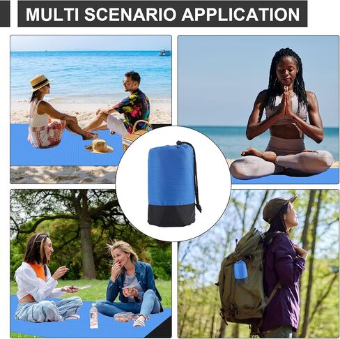 Beach Blankets, Waterproof Beach Mat, Sand Free Camping Blanket, Oversized Travel Blankets for 4 Adults Outdoor, for Travel Camping Hiking Picnic, Easy to Clean in Saudi Arabia