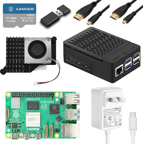 مجموعة Extreme Starter لـ Raspberry Pi 5 - (ذاكرة وصول عشوائي 8 جيجابايت - إصدار تخزين 128 جيجابايت) in Kuwait