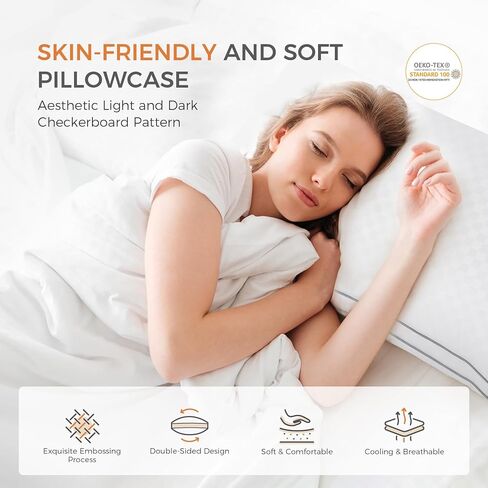 Sweetnight Bed Pillows Queen Size Set of 2, Fluffy Luxury Hotel Pillows Collection Gusseted for Neck and Shoulder, Side Back Stomach Sleeper Pillow, Cozy Night 18"X28" in Saudi Arabia