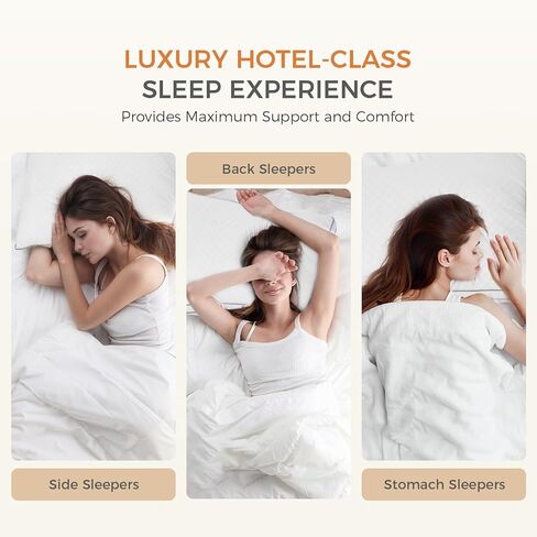 مجموعة وسائد سرير Sweetnight مقاس كوين مكونة من 2، مجموعة وسائد فندقية فاخرة منفوشة معززة للرقبة والكتف، وسادة نوم جانبية للبطن، ليلة مريحة 18 بوصة × 28 بوصة in Kuwait