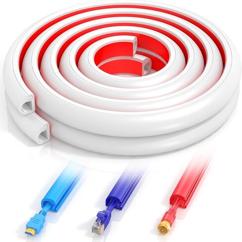 157 Inch Self-Adhesive TV Cable Hider, Home Audio Flexible Wire Cord Management, RG6 Coaxial Cable Raceways, HDMI Cable Cord Hider, White (4m) in Kuwait