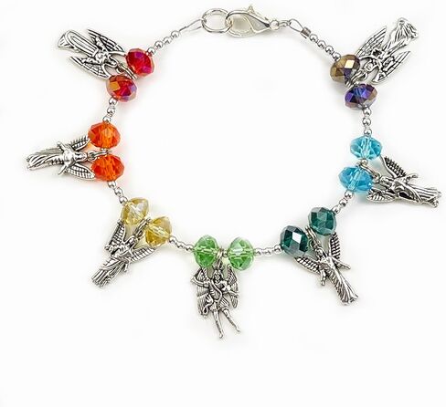 سوار Seven Archangel 7 سوار ساحر من Archangels مع خرز كريستال قوس قزح، Simiel، Uriel، Raphael، Michael، Gabriel، Zachariel، Orifiel Angel Jewelry مجوهرات مسيحية (M) in Saudi Arabia